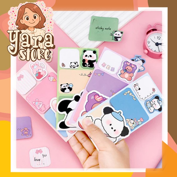

Sticky Notes 4 in 1 Total 100 Lembar Kertas Catatan Tempel Motif Kartun Animal Lucu Berwarna Estetik Aesthetic Full Color