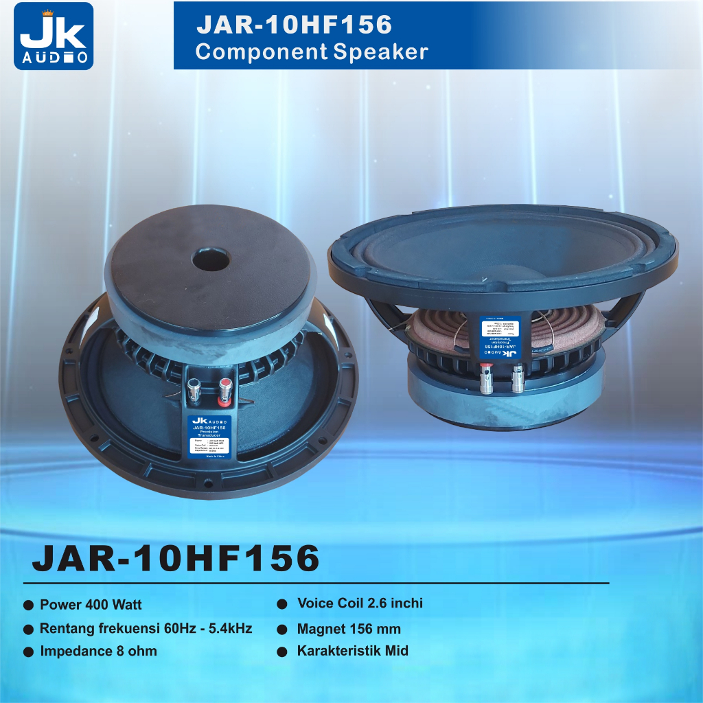Speaker 10 inch Jk Audio JAR 10 HF156 Komponen speaker 10inci