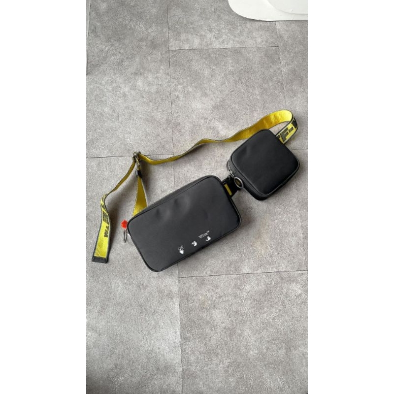 Off White Double Belt Bag Black