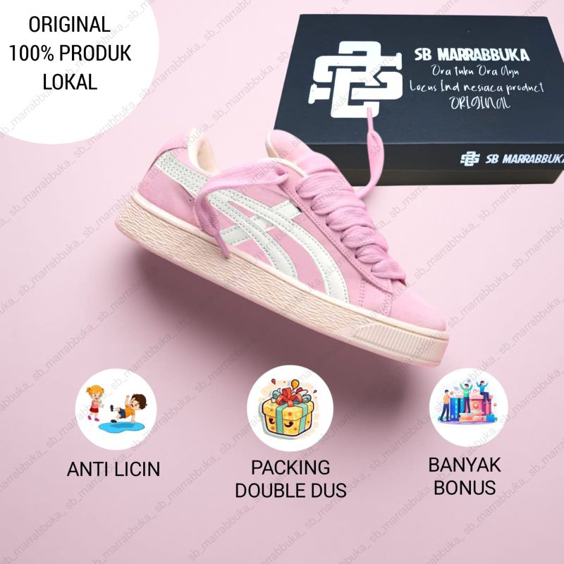 Promo Sepatu SB ORIGINAL Sneakers Santai Tali Busa Gemuk Suede TKTN Pink Merah Mudah Untuk Wanita Pe