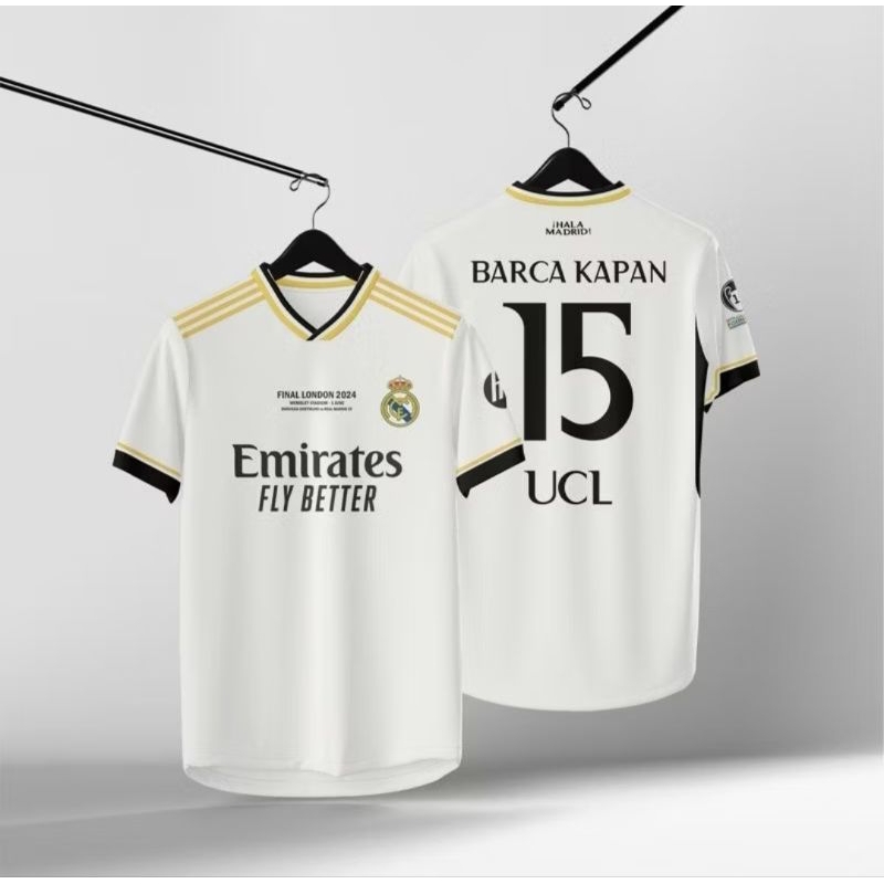 JERSEY MADRID HOME 2023 2024 SPESIAL BARCA KAPAN 15 UCL