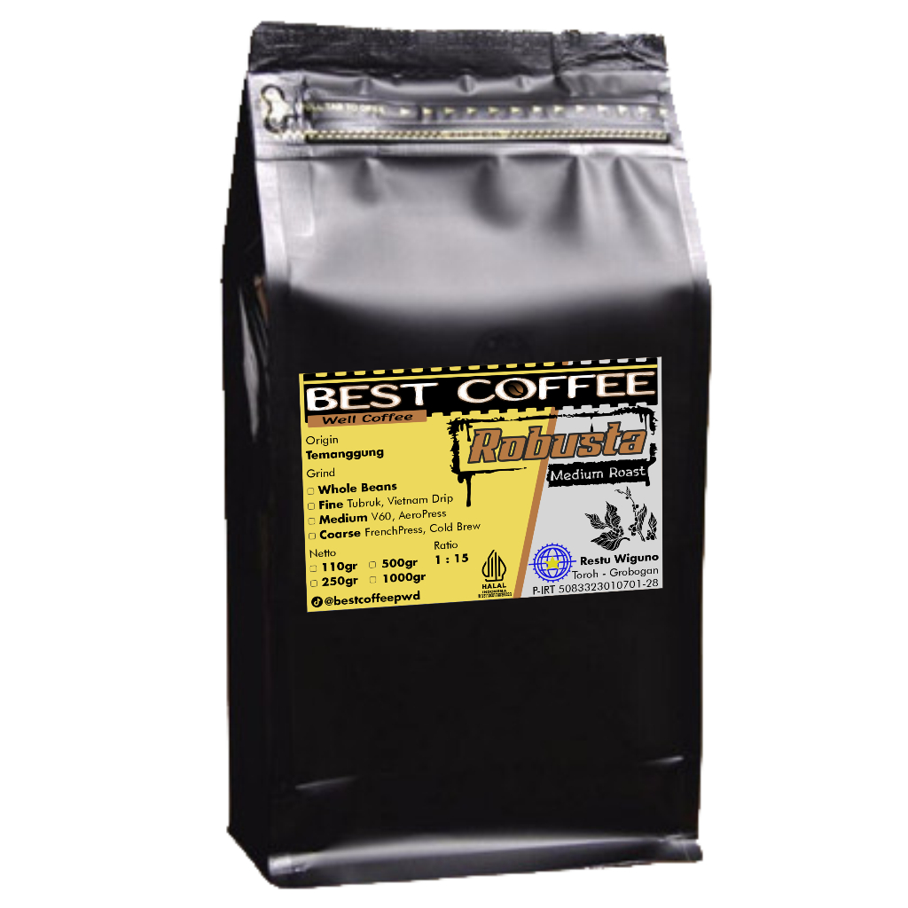 

Kopi Robusta Natural asli Temanggung Kemasan 500gram