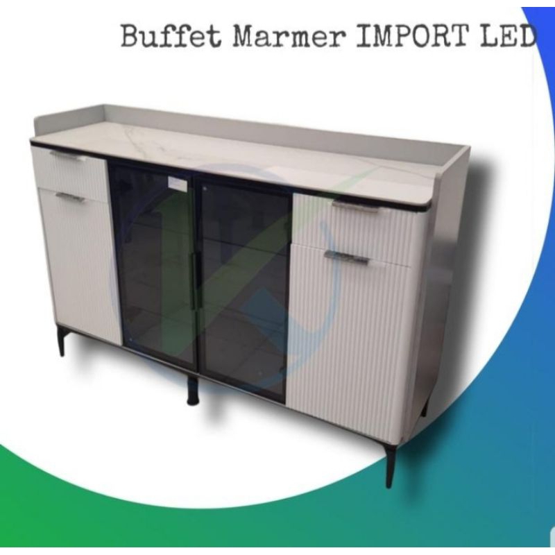Buffet Marmer Import LED/Buffet Minimalis/Buffet TV