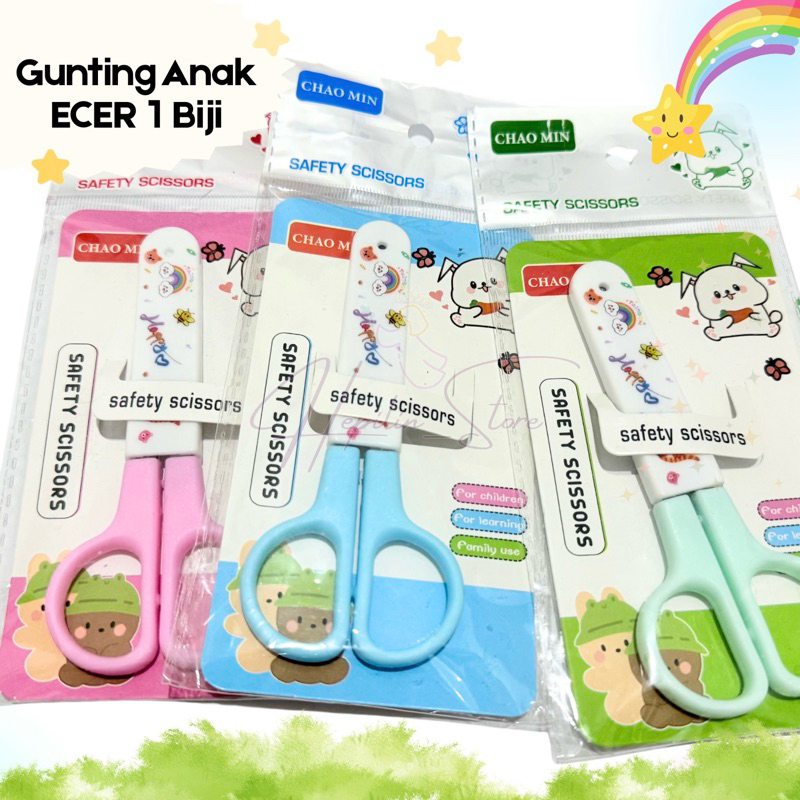 

CHAO MIN Gunting Anak ECER / Fancy Safety Scissors / Gunting Stainless Anak Aman Dengan Tutup / Gunting dengan penutup