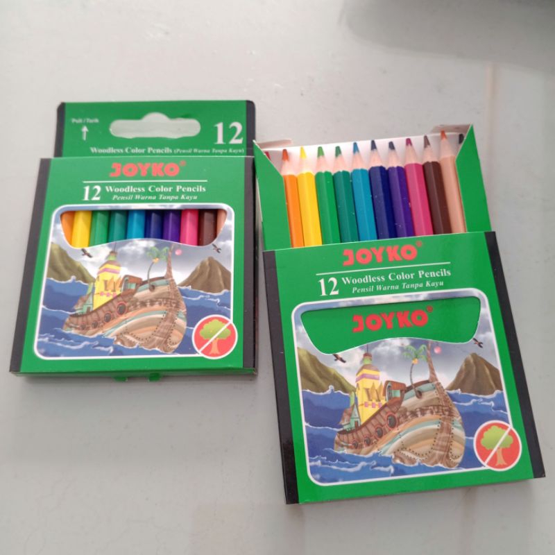 

Pensil Warna JOYKO Pendek CP -107 (12 Warna) / Woodless Color Pencils