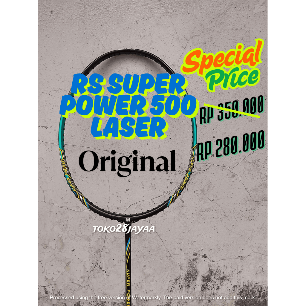 Raket Badminton RS SUPER POWER 500 LASER ORIGINAL LENGKAP MURAH