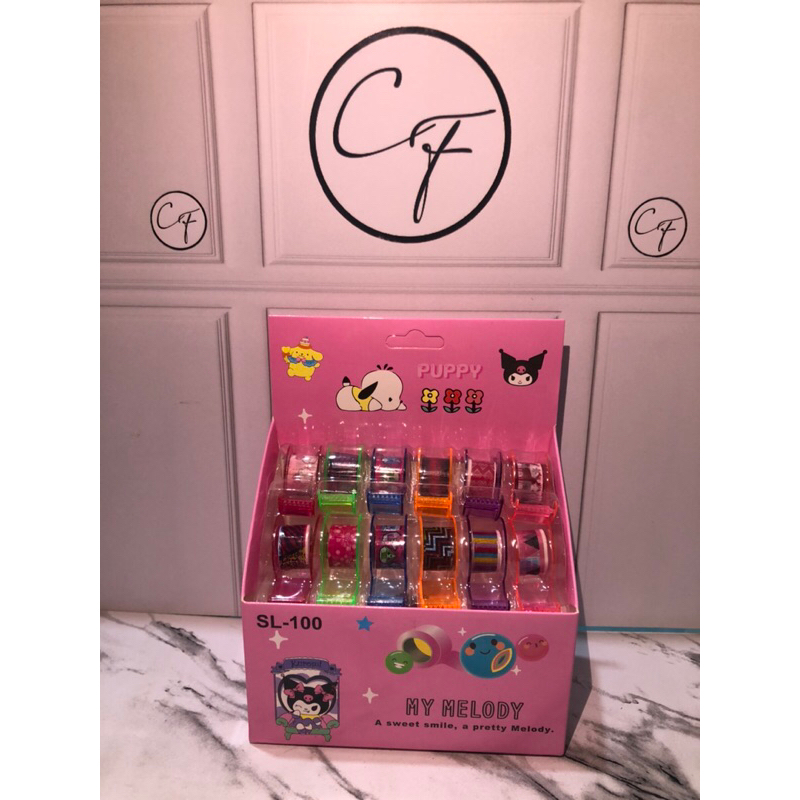 

N/A VIRAL STICKER WASHI TAPE ROLL MOTIF LUCU / DIY STICKER LABEL MOTIF ISI 12 PCS