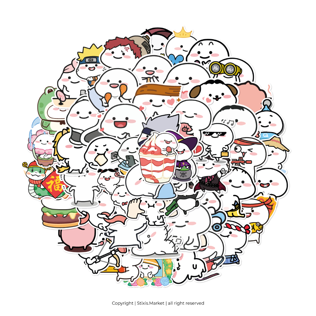 

[READY] STICKER PACK | QUBY PENTOL LUCU | 55 PCS | KISSCUT | WATERPROFF | STIXIS.MARKET