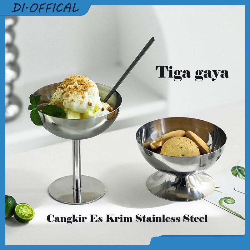 asad Cangkir Es Krim Stainless Steel Es Krim Dessert Aesthetic Korea Minimalis Cangkir Teh Mug Susu