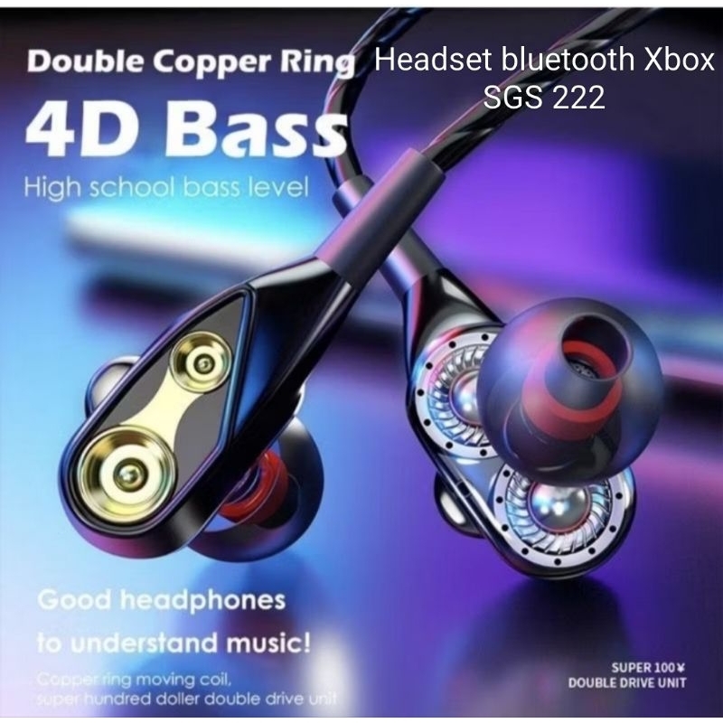 Headset Bluetooth Zbox SGS 222 Earphone Wireless Bluetooth Original MIGA BASS