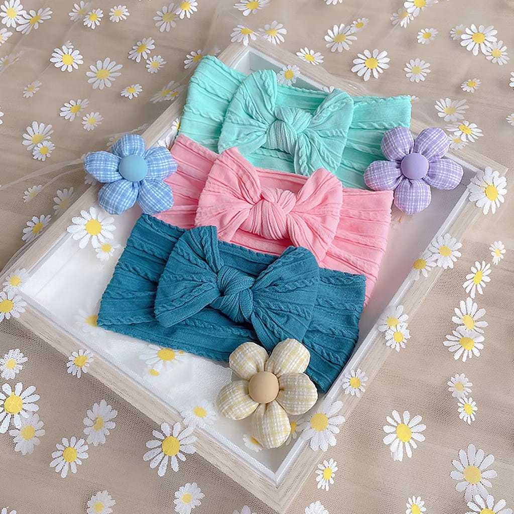 Paket 3 Pcs/ Set Bandana Bando Bayi Pita Headband Bayi Anak Kupu-Kupu Bando Balita Anak Perempuan Wa