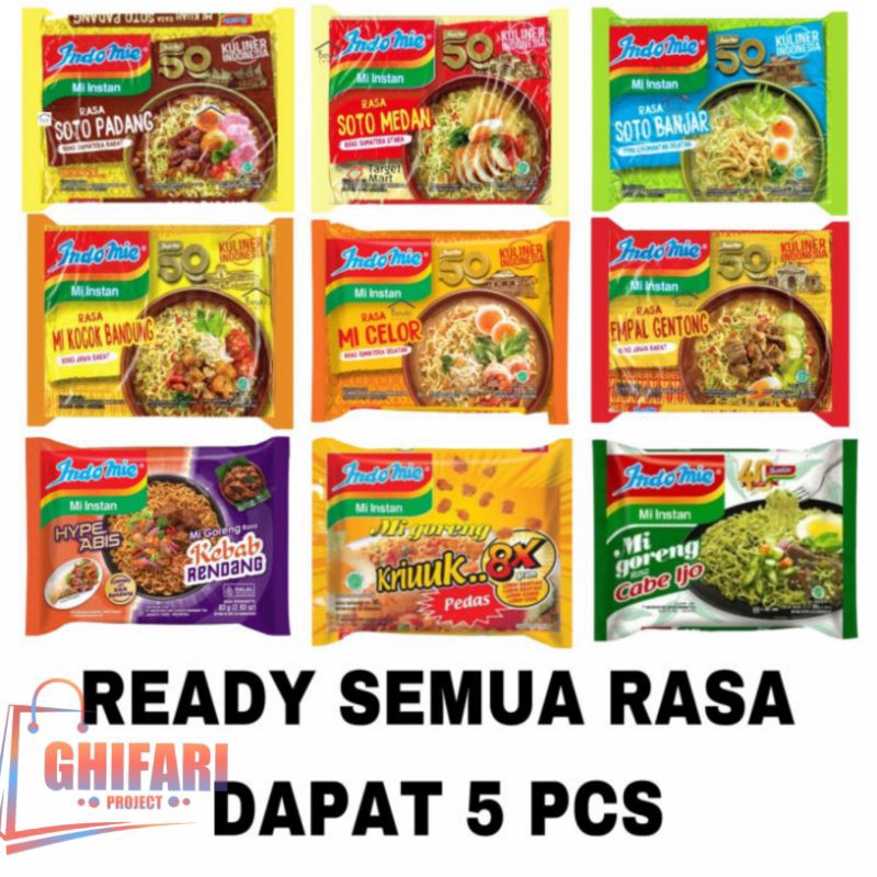 

INDOMIE ALL Varian rasa DAPAT 5 PCS