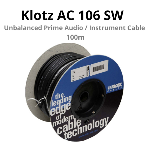 KLOTZ AC 106 SW Unbalanced Prime Audio / Instrument Cable 100m