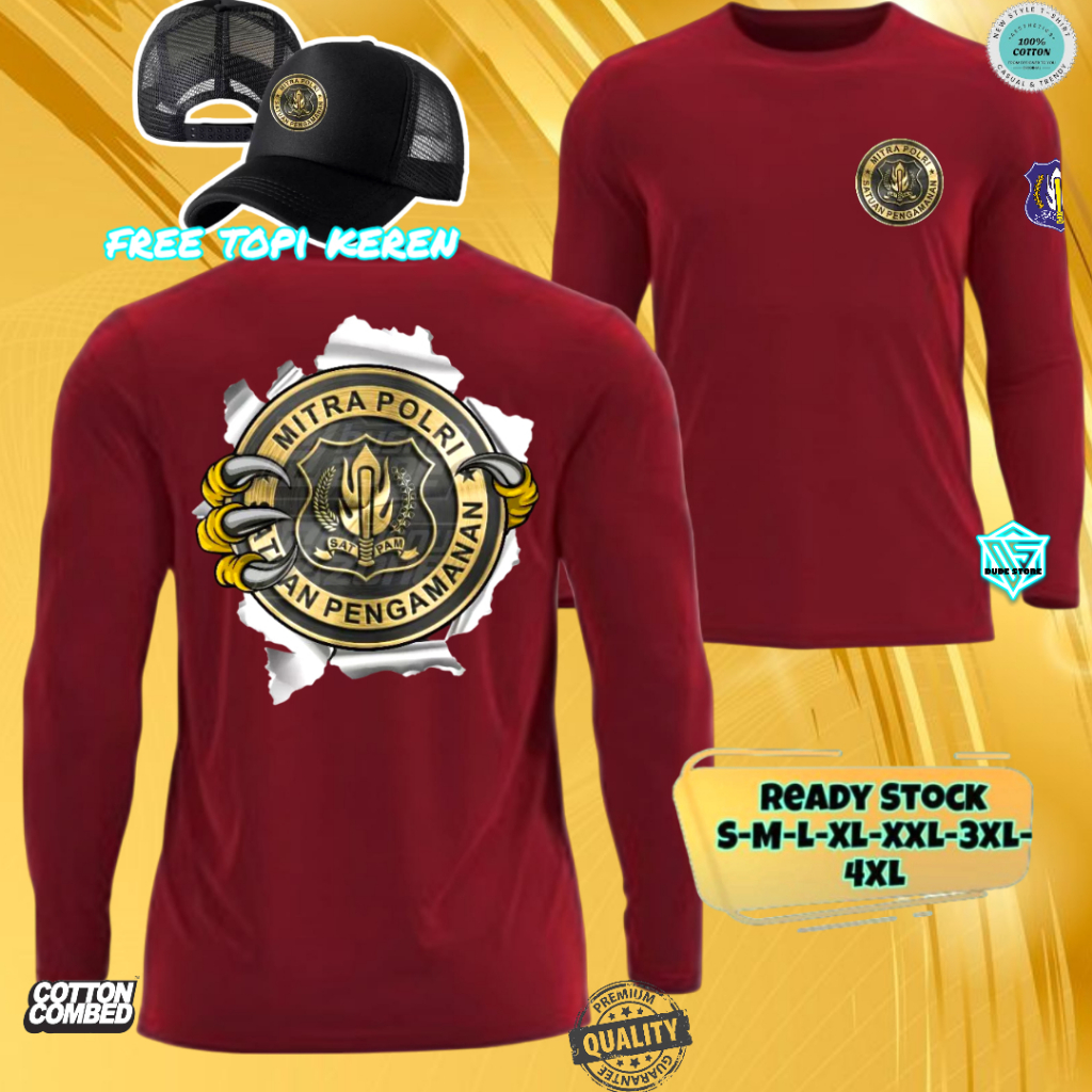 DUDESTORE CLTHING DISTRO KAOS PROFESI MITRA POLRI SATUAN PENGAMANAN SATPAM DESIGN KEREN KEKINIAN 3D 