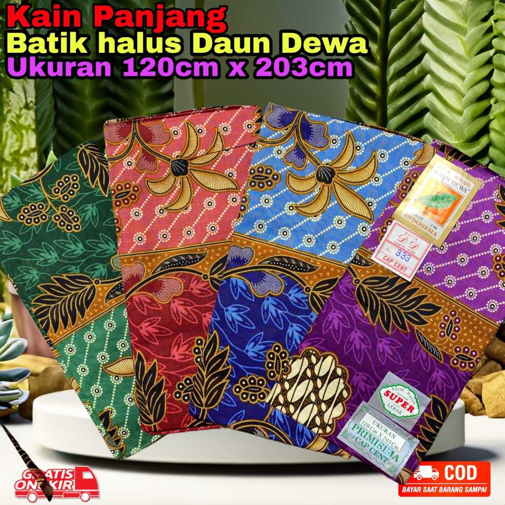 kain Sarung / Panjang Jarik Batik DAUN DEWA ORI Primisima ukuran 120 x 203 dan  Pria dan wanita