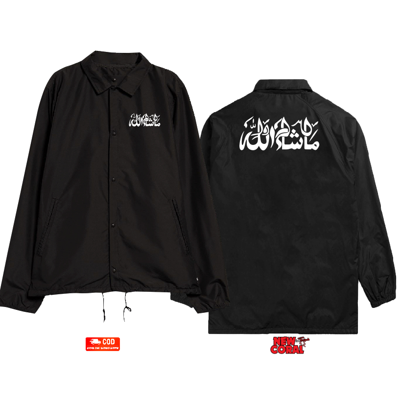 Jaket coach windbreaker Islam Muslim Masyallah bahan waterproof kualitas distro termurah