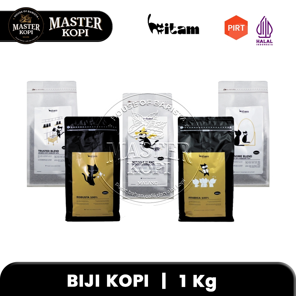 

Biji Kopi Hitam Roastery 1kg Coffee Beans ARABICA ROBUSTA ESPRESSO BLEND