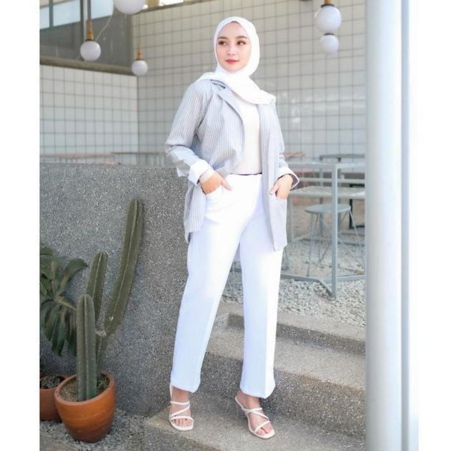 Celana basic Scuba Wanita Jumbo Celana Luna Pensil Scuba Premium