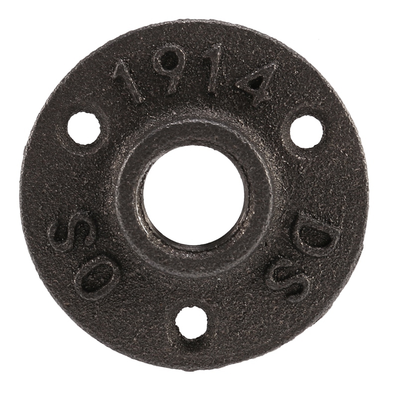Floor Flange 1/2 3/4 Inch Bahan Besi Cor Flange Pipa Besi Flange Drat Dalam Industrial Anti Karat