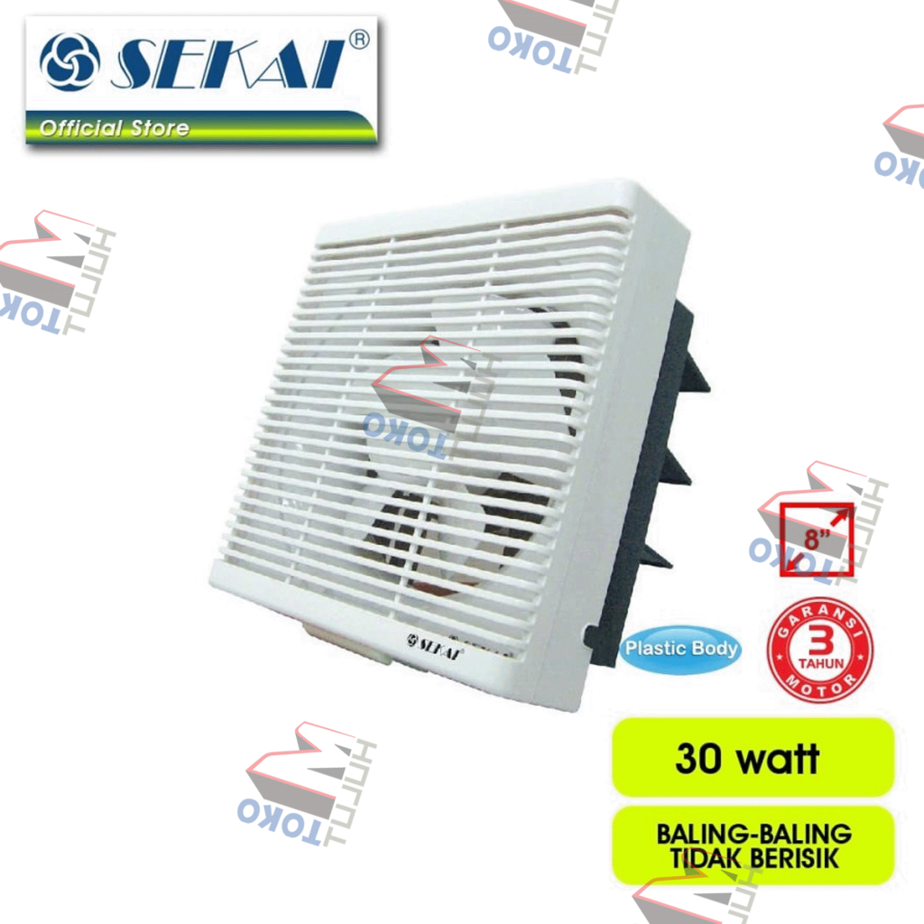 Exhaust fan / Kipas Angin Keluar Masuk / Wall Exhaust / Exhaust fan Dinding WEF 890 Sekai 8" / 8 Inc