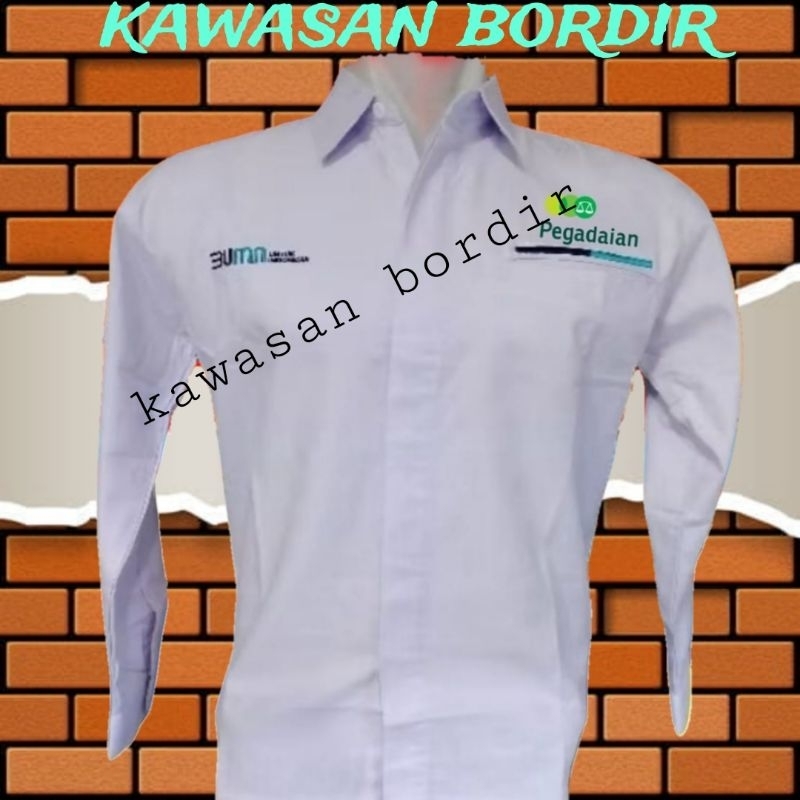 kantong 1 kemeja pegadaian seragam pegadaian baju pegadaian pdh pegadaian full bordir..