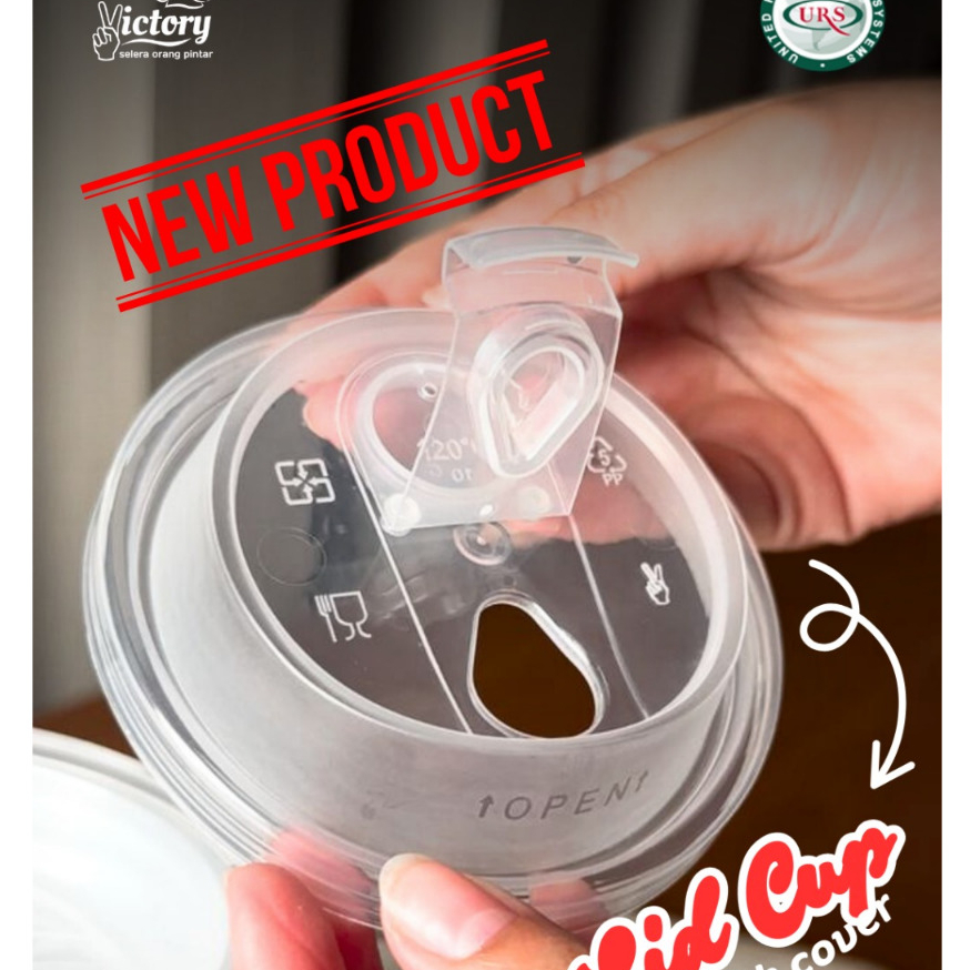 Lid/ Tutup Cup Injection Flip Premium Buram Victory