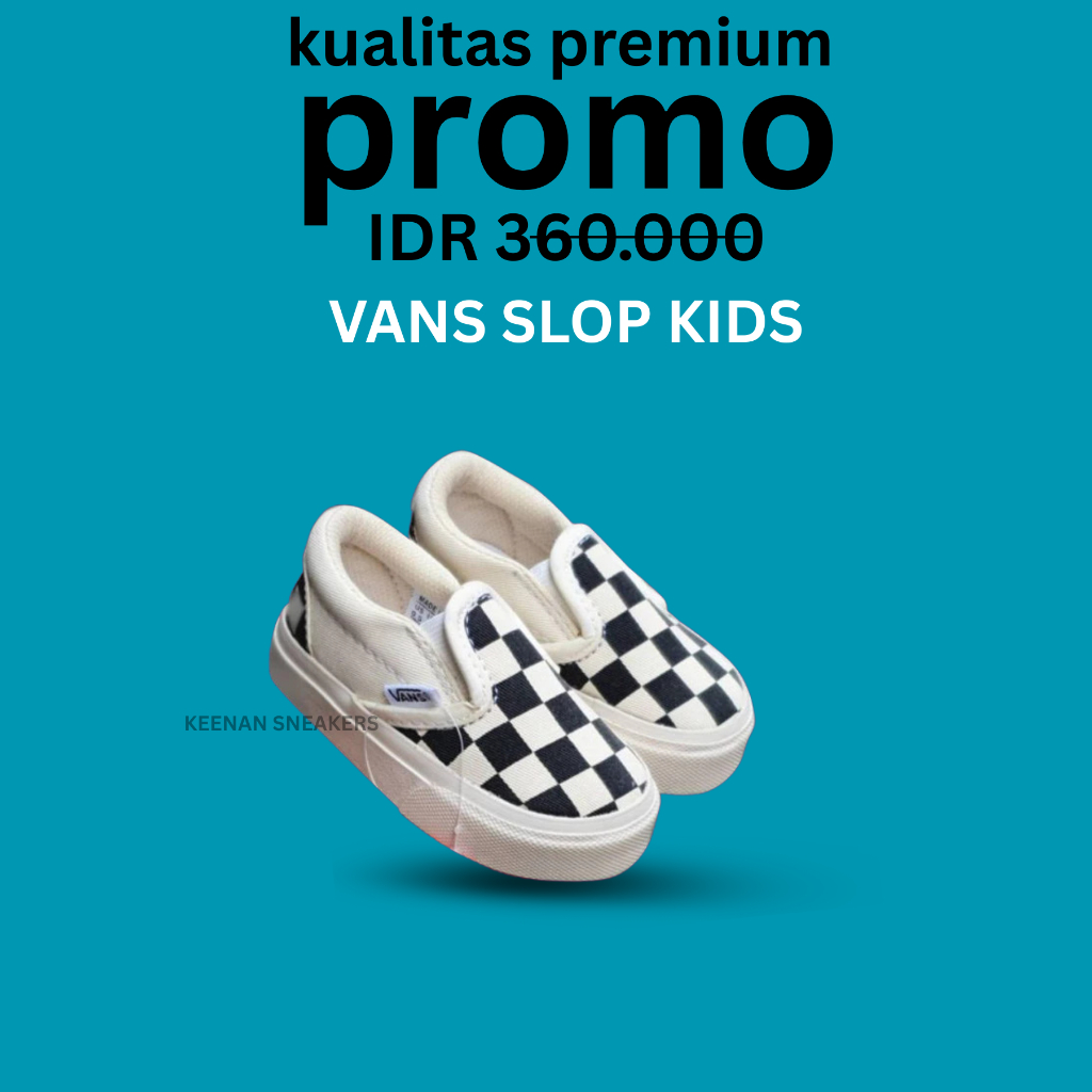 sepatu anak laki laki perempuan terbaru vans slop paud tk sd