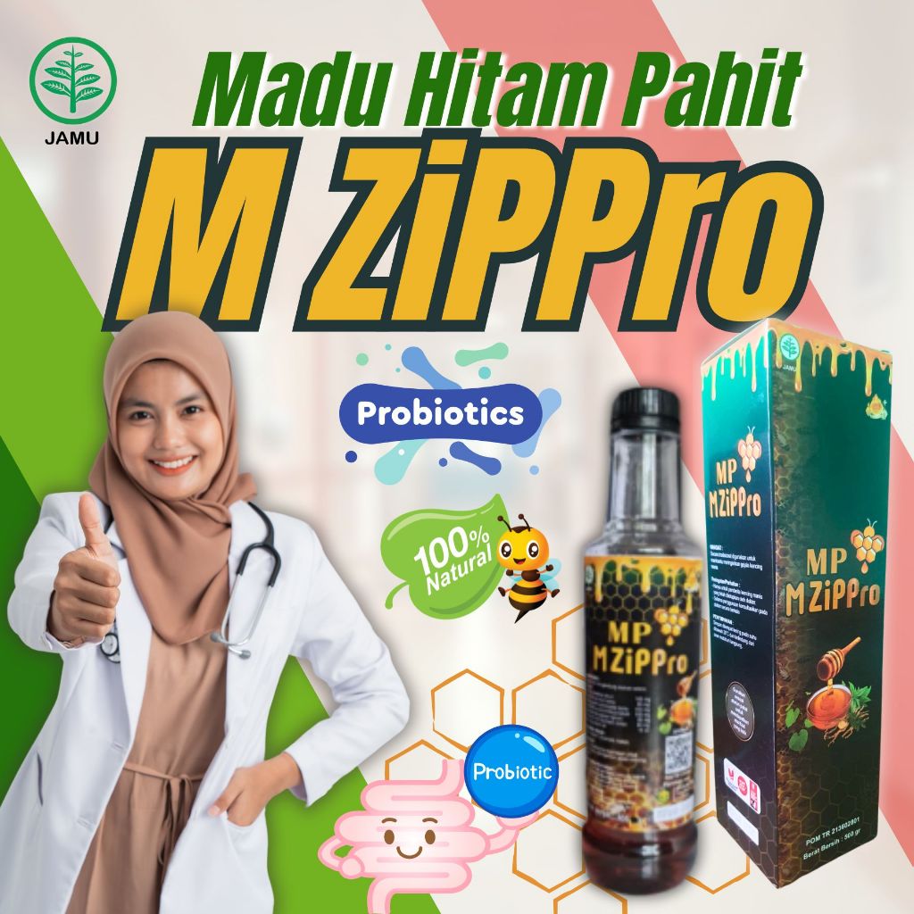 Madu Hitam Pahit Probiotik Untuk Asam Urat, Diabetes, Lambung, Magh, Gerd MP MZippro
