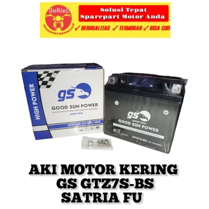 AKI MOTOR GS SATRIA FU GTZ7S-BS GOOD SUN POWER JAPAN TECHNOLOGI KUALITAS TERJAMIN