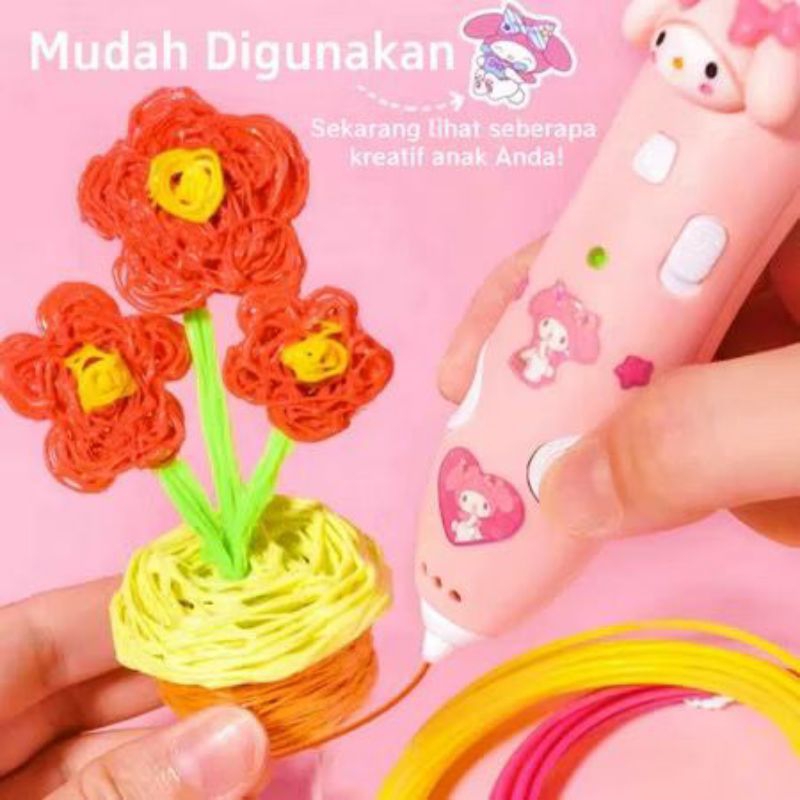 

ATH READY STOCK 3D Pen Pena Printer Cetak 3D Hello Kitty, Kuromi, Melody, Cinnamoroll