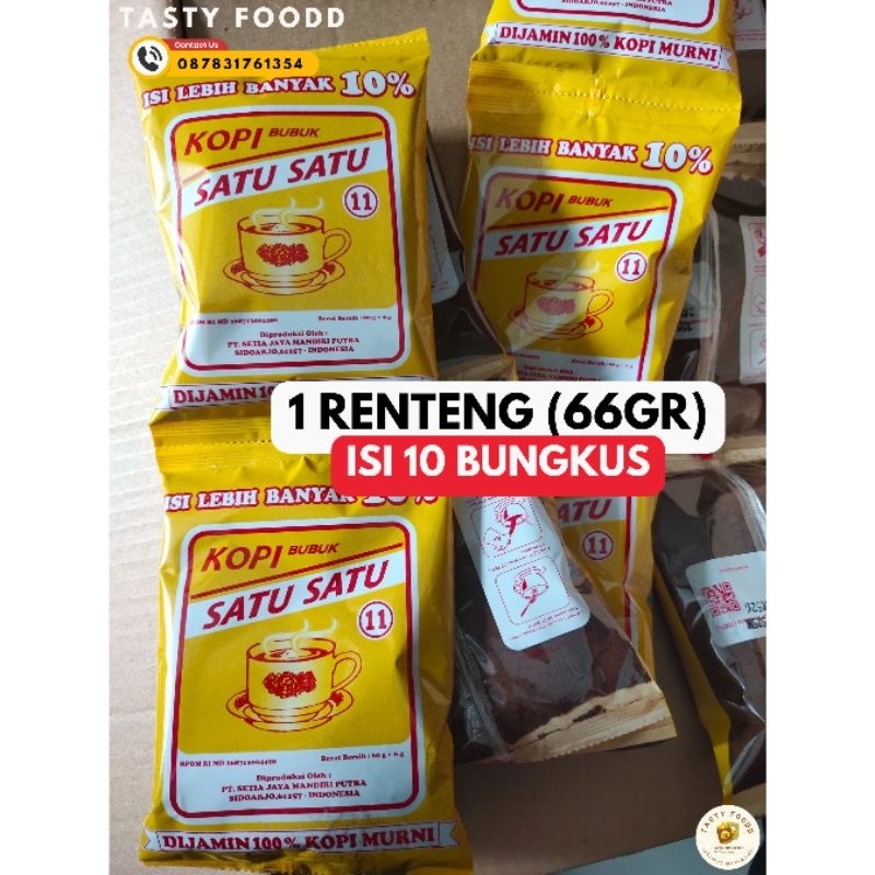 

[ 1 RENTENG ] ISI 10 BUNGKUS KOPI BUBUK 11 (66 gr) // SATU RENTENG 10 BUNGKUS KOPI BUBUK 11