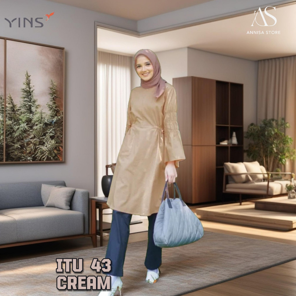 BAJU TUNIK NIBRAS YOUTH INSPIRE YINS REMAJA WANITA ITU 43 CREAM