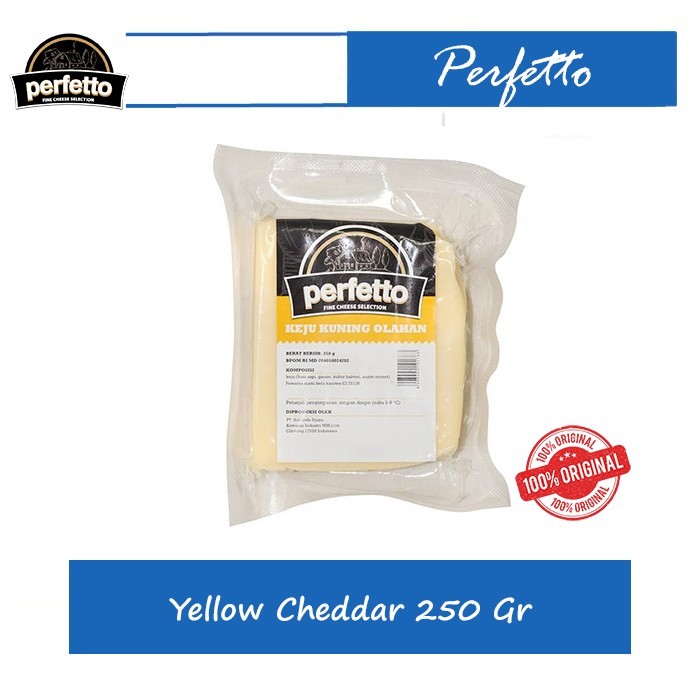 

Perfetto Yellow Cheddar Cheese 250 Gr / Keju Cheddar Kuning