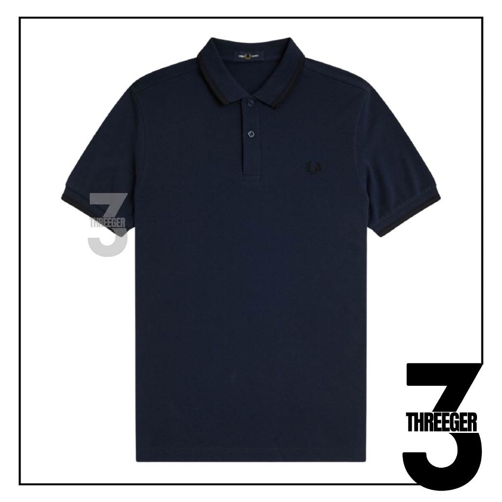 Fred Perry Double Black Polo Dark Carbon Original / Polo Fred Perry Original