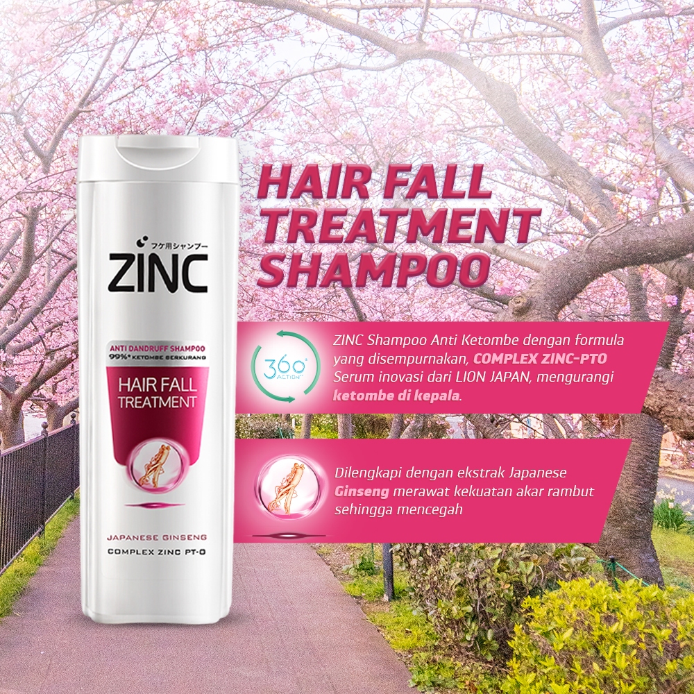 Shampoo ZINC Hairfall Treatment - Perawatan Rambut Rontok Ukuran Besar 340 ml