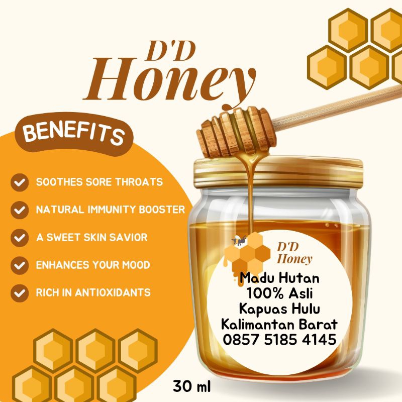 

D'D HONEY 30 ml /MADU HUTAN/MADU ASLI/KAPUAS HULU