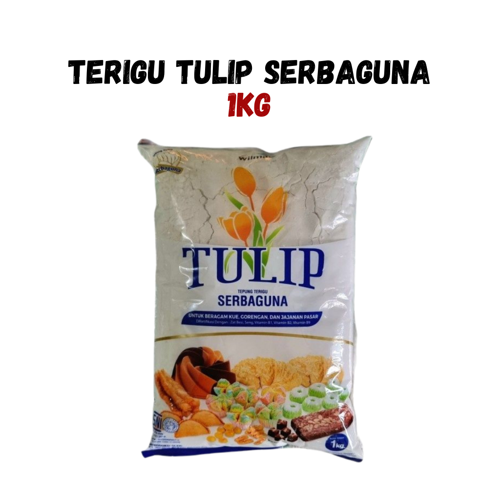

Tepung Terigu Tulip Serbaguna 1kg – Tepung Serbaguna untuk Gorengan, Roti, Kue, dan Masakan Harian