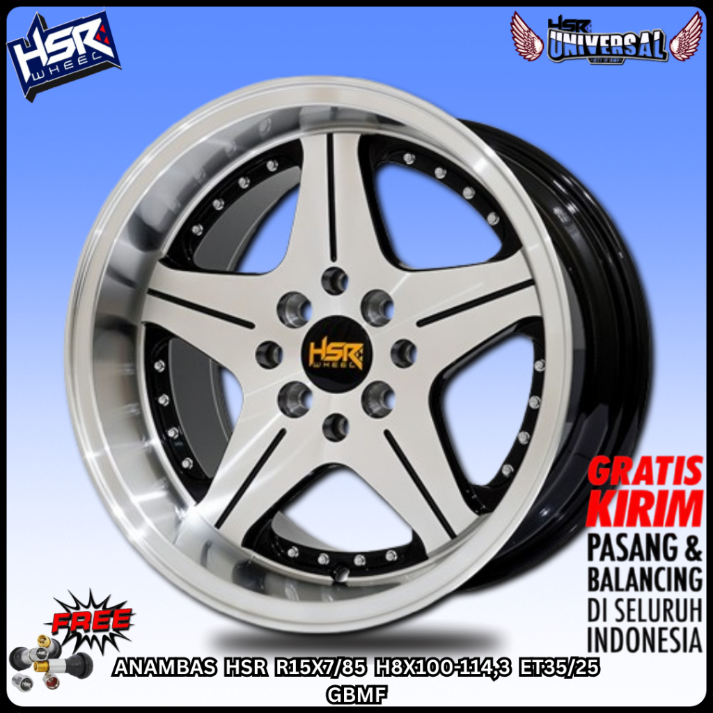 VELG + BAN R16 CELONG DITIPY HSR ANAMBAS R16X75/85 H8X100-114,3 BAN SEMISCLIK 205 50 R16