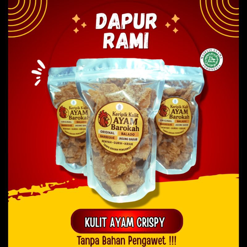 

Rami Food - Keripik Kulit Ayam Barokah Renyah Gurih 50 Gram