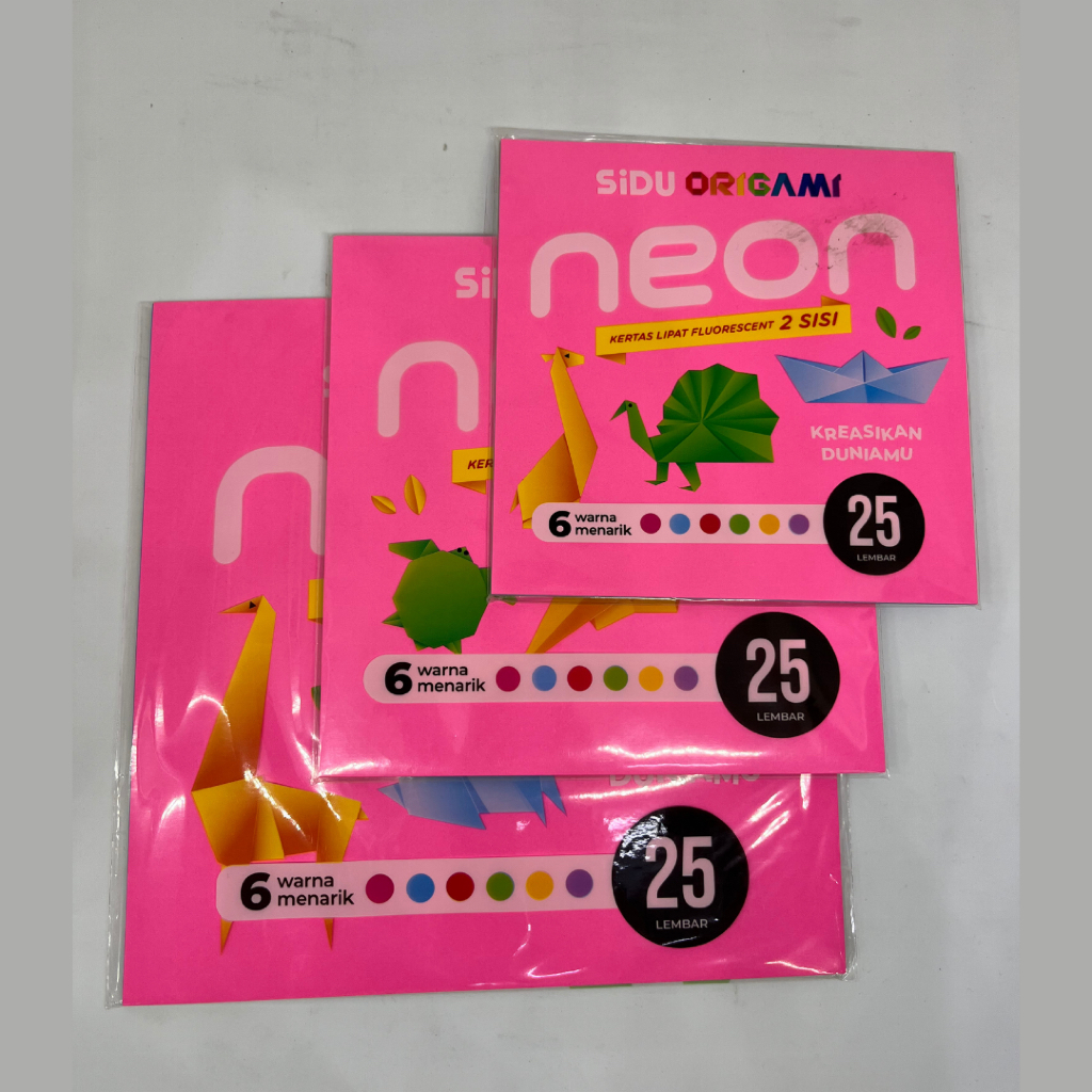 

Origami Paper Neon Double Sided SIDU Isi 25 Lembar