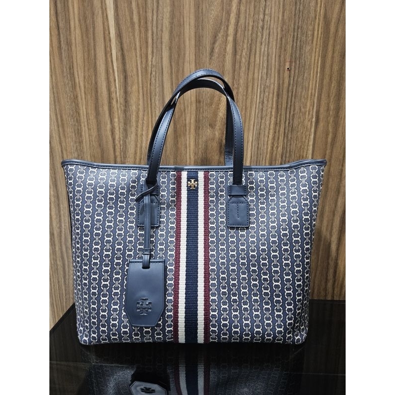 TB Gemini Canvas Small Link Tote - Royal Navy - Original 100% (preloved)