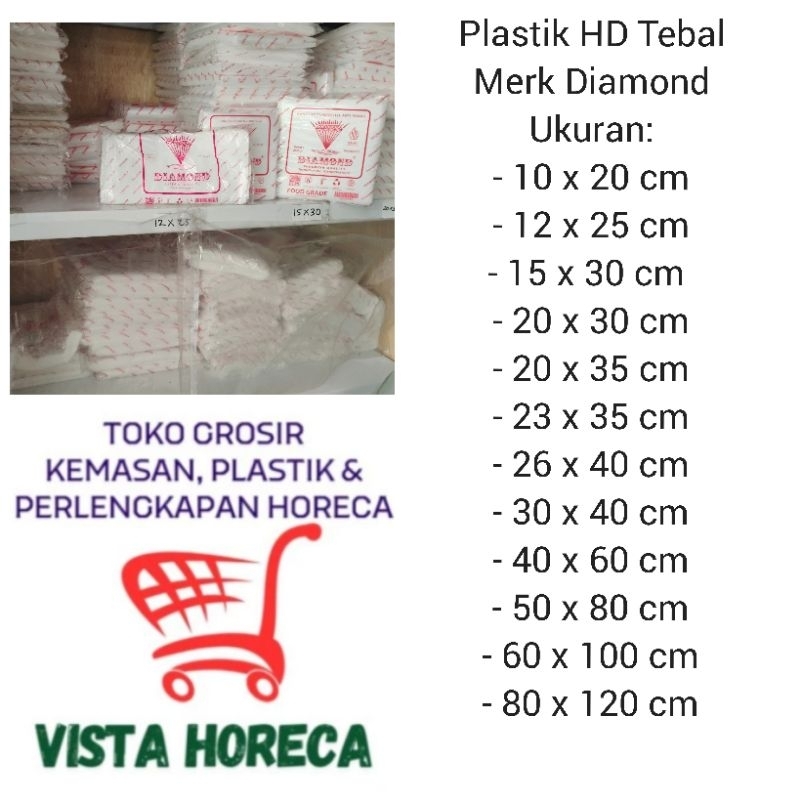 Plastik HD Diamond Tebal 03 utuk kuah panas, sayur segar, katering Aneka Ukuran Besar dan Kecil dija