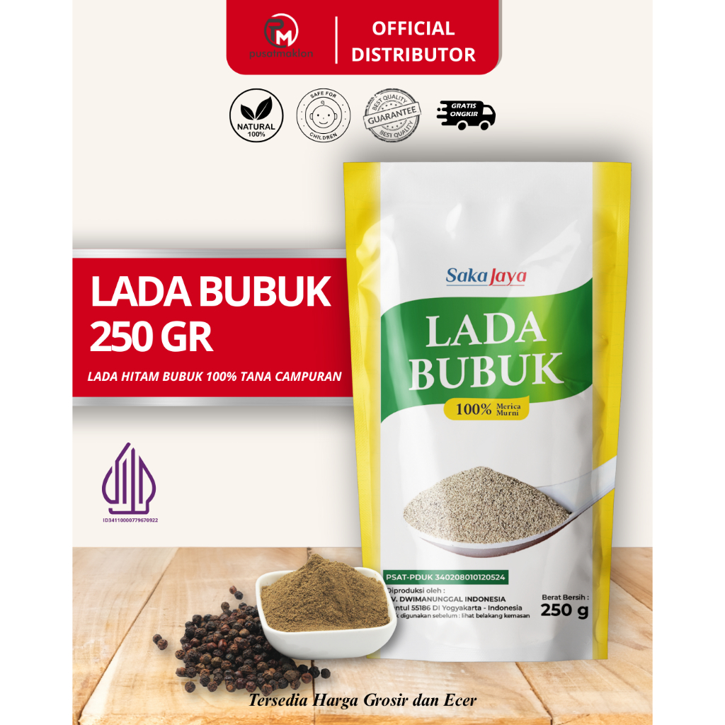 

LADA SAKA JAYA lada bubuk hitam 250 gr asli 100% tanpa campuran