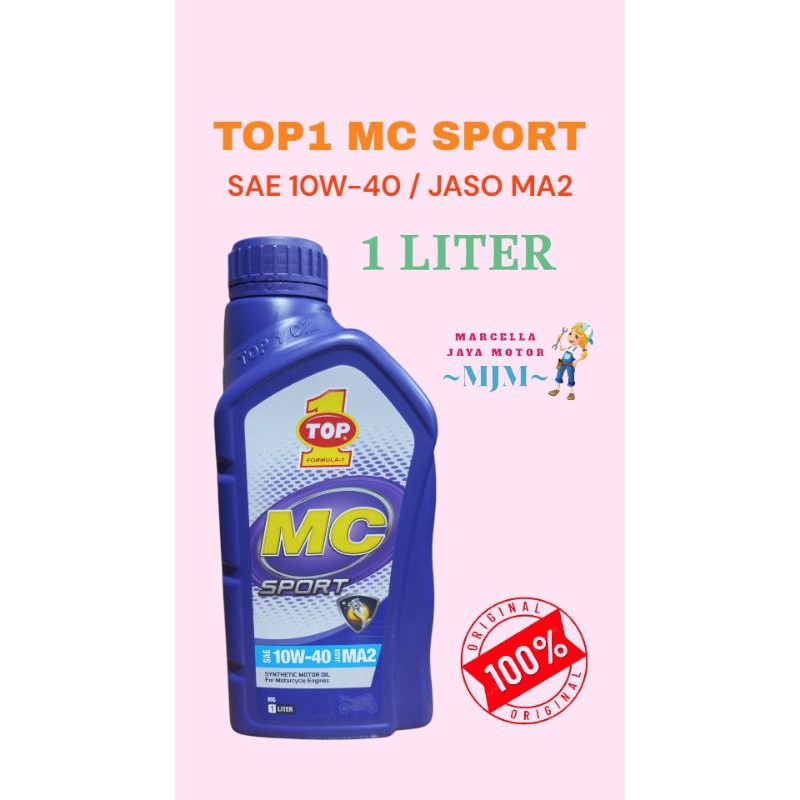 1 PCS OLI MOTOR TOP1 MC SPORT SAE 10W-40 JASO MA2 1L OLI TOP1 10W40 1LITER 1 LITER OLI TOP 1 ORIGINA