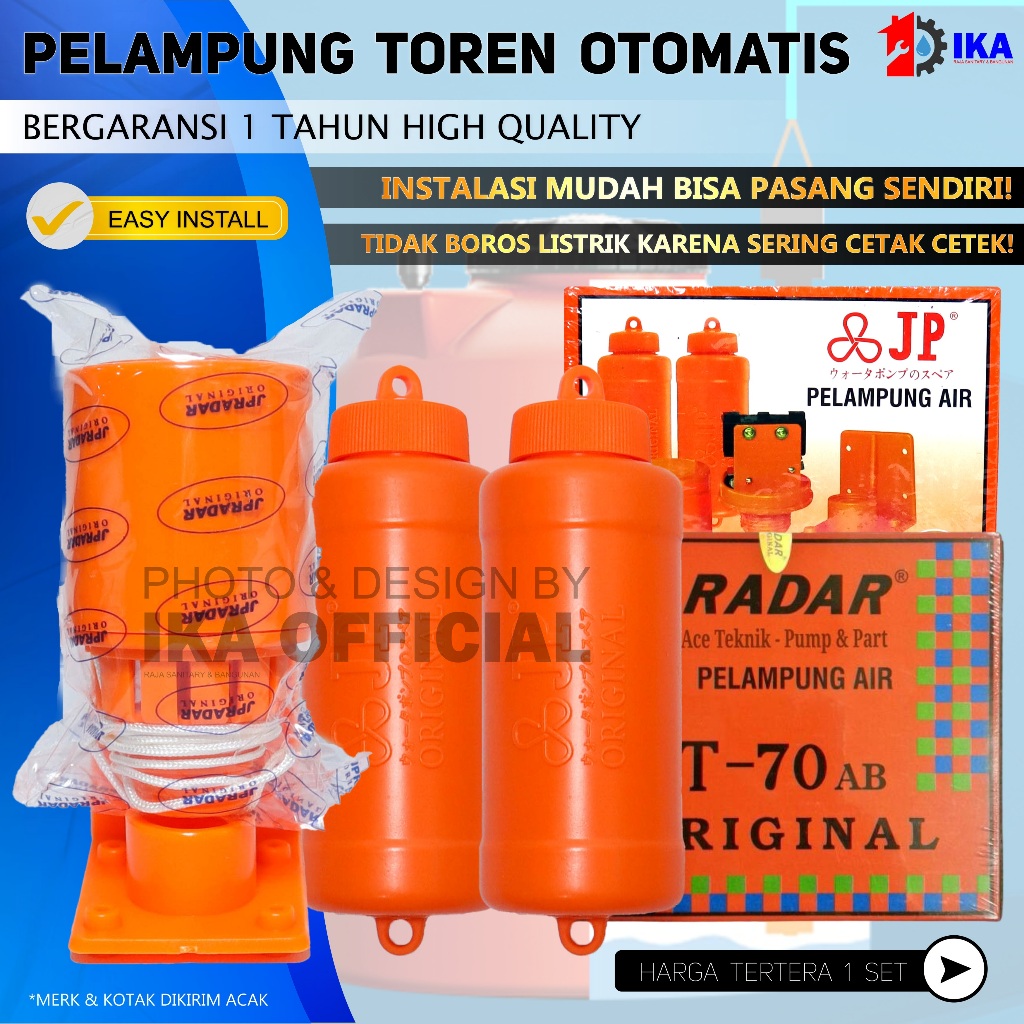 PELAMPUNG AIR TOREN OTOMATIS RADAR TOREN OTOMATIS RADAR HEMAT LISTRIK / RADAR ORANGE ST - 70 AB / PE
