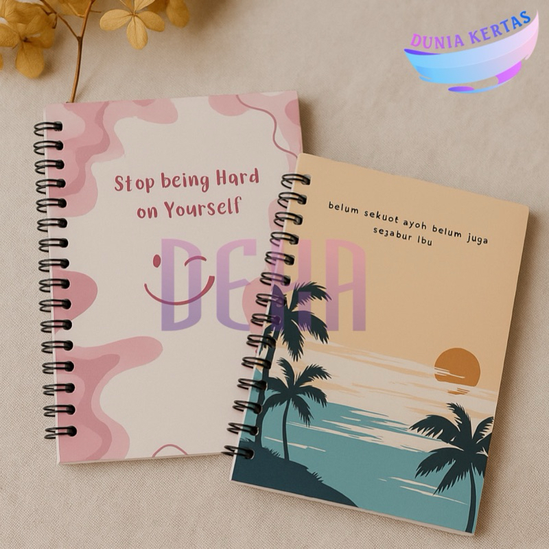 

CUSTOM" Notebook Spiral A6 / Buku Catatan Ring / Journal Aesthetic