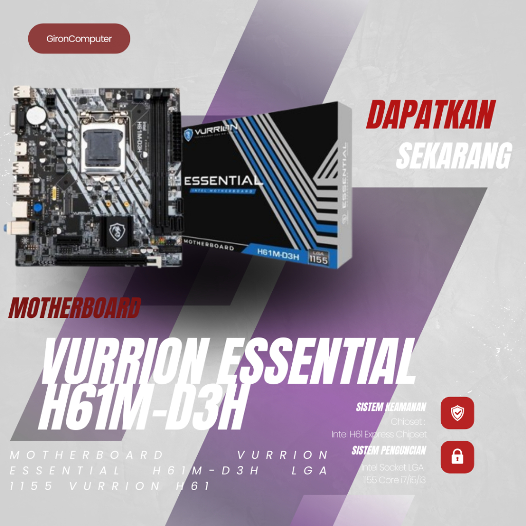 MOTHERBOARD VURRION ESSENTIAL H61M-D3H LGA 1155 VURRION H61
