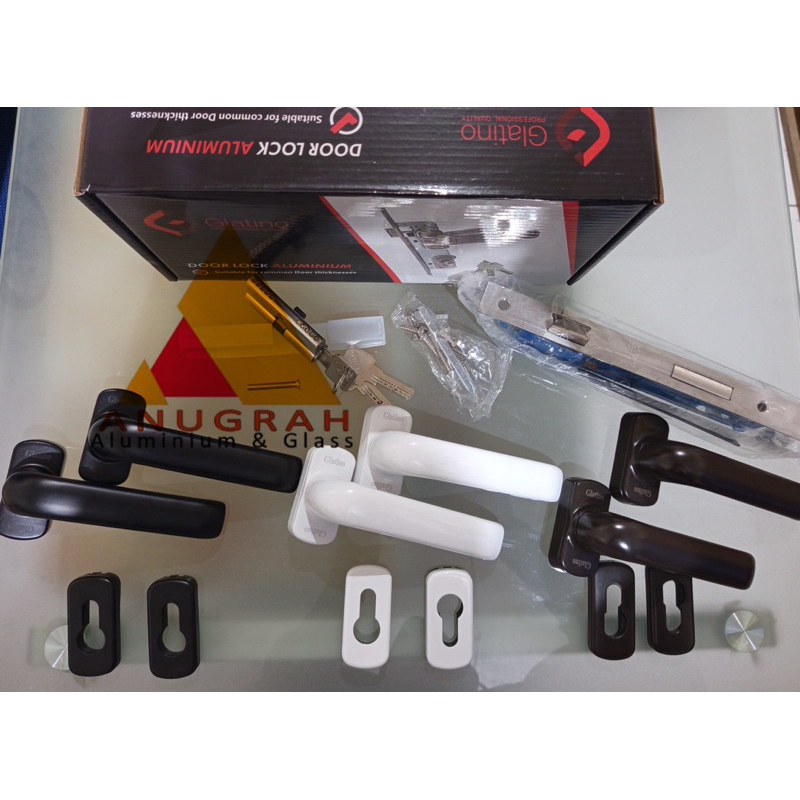 Handle + Kunci Pintu Aluminium Glatino GLT 202