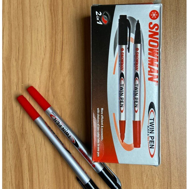 

SNOWMAN Twin Pen / Twin Pen Snowman 1 Lusin HITAM/RED, BIRU/RED