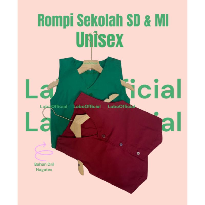 Rompi Sekolah SD/MI Merah Hijau /Rompi Merah Sekolah SD